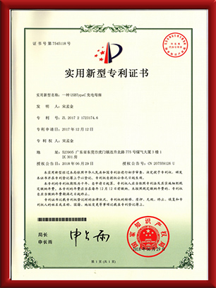 实用新型专利证书-一种USB-TypeC-充电母座
